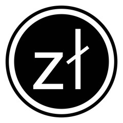 Sign currency Poland zloty, Polish zloty, vector