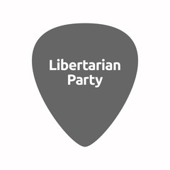 Isolated guitar plectrum with  the text Libertarian Party