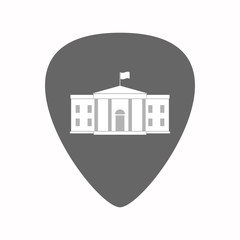 Isolated guitar plectrum with  the White House building