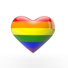 Gay LGBT rainbow flag heart. 3D renderring