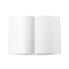 Open Magazine Spread Blank Vector. Isolated On White Background.