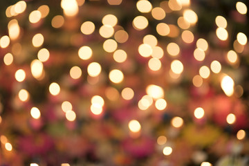 Lights on bokeh Loy Krathong festival background