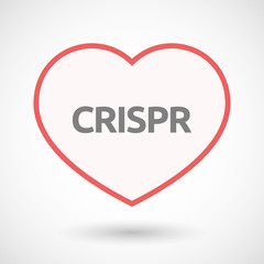 Isolated line art heart with  the clustered regularly interspaced short palindromic repeats acromym CRISPR