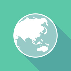 Illustration of  an Asia Pacific world globe map
