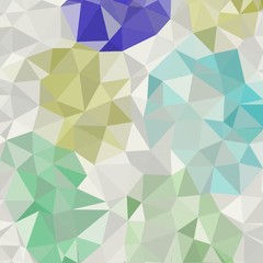 Abstract background of small triangles polygon blue and yellow and white and green fragments light and dark sharp throughout the drawing