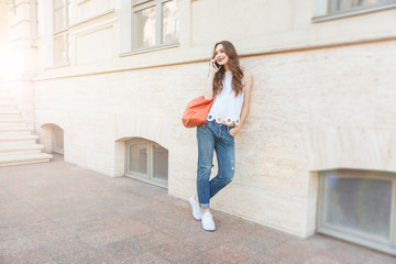 Attractive woman speaking on the phone