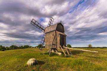 Fototapeta premium Öland, Sweden - June 04, 2016: Windmill of Öland, Sweden