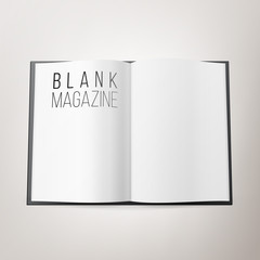 Open Magazine Spread Blank Vector. Double Spread Of Magazine, Book Or Gournal Isolated