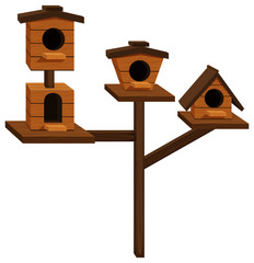 Four birdhouses on one pole