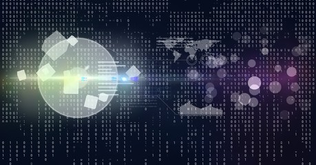 futuristic interface against blue background