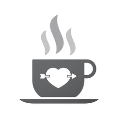 Isolated coffee mug with  a heart pierced by an arrow