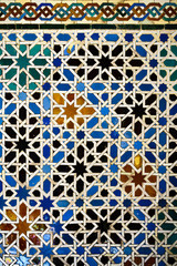 Andalusian tiled background at the Alcazar of Seville