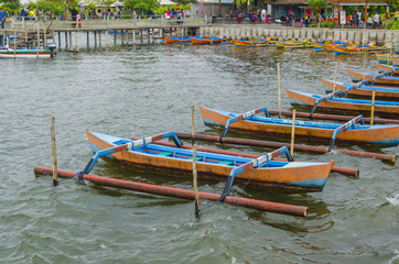 Fototapeta na wymiar Fishing boats in Bali