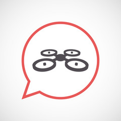 Obraz premium Isolated comic balloon with a quadcopter drone