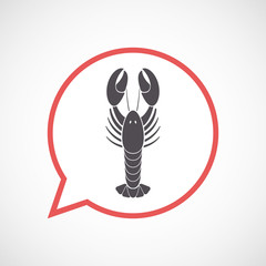 Fototapeta premium Isolated comic balloon with a lobster seafood