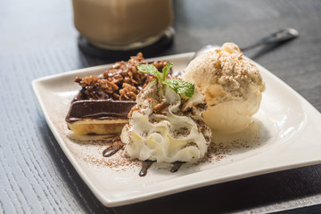 Ice-cream with cake