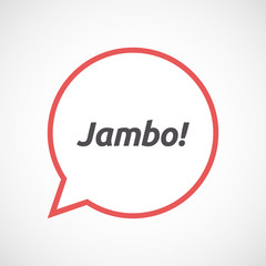Isolated comic balloon with  the text Hello! in the swahili language