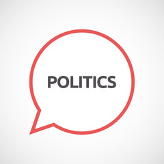 Isolated comic balloon with  the text POLITICS