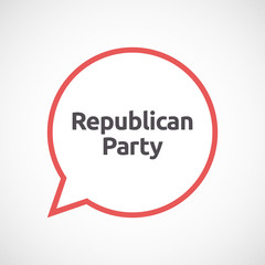 Isolated comic balloon with  the text  Republican  Party