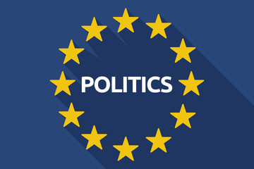 Long shadow EU flag with  the text POLITICS