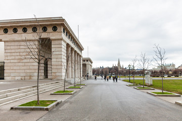 Cloudy view of  Heldenplatz, Vienna, Austria.