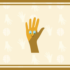Greeting card with autism hand symbol