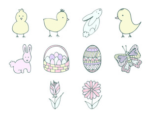Vector icon set for easter
