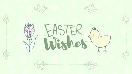 Greeting card with easter wishes message