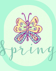 Greeting card with spring text