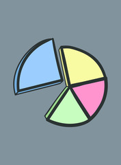 Vector icon of pie graph