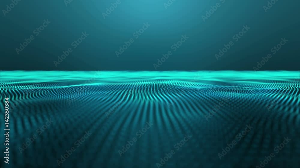 Canvas Prints teal dots pattern smooth technology wavy background. ultra high definition 4k seamless loop video.