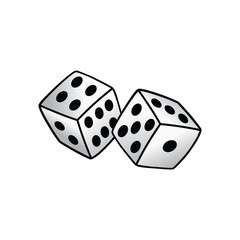 white dice risk taker gamble vector art