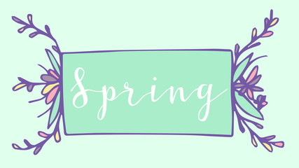 Obraz premium Greeting card with spring message