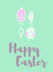 Greeting card with happy easter message