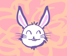 Greeting card with easter bunny drawing