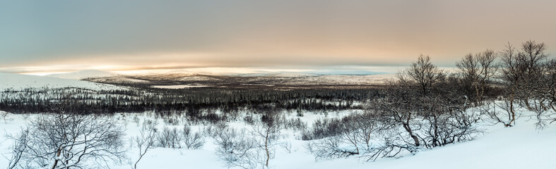 Winter landscape in Russian Lapland, Kola Peninsula