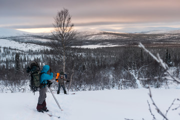 Tourists in Russian Lapland, Kola Peninsula