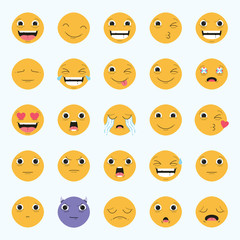 Fototapeta premium Vector icon set of emoticons