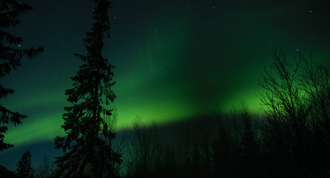 Aurora borealis in Russian Lapland, Kola Peninsula
