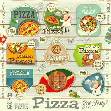 Pizza Stickers Set