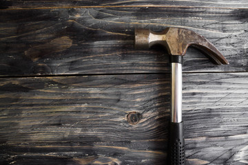 Hand tools on a wooden table in rustic style