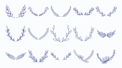 Vector icon set of floral pattern