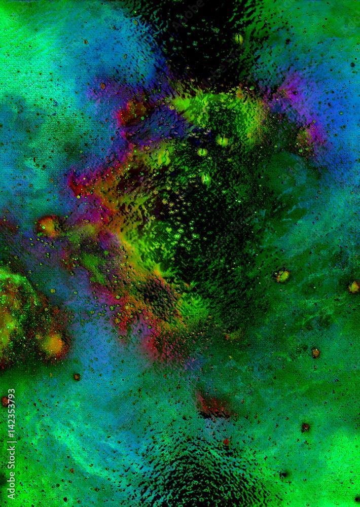 Poster cosmic space and stars, cosmic abstract background and glass effect.