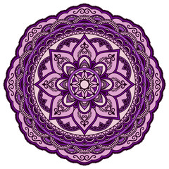 Colored decoration in mandala form. Mehndi style. Decorative pattern in oriental style. Eastern ethnic pattern.