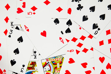 Poker card background with four kind of spade, heart, club, diamond