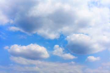 White clouds and blue sky background