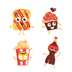 Fast Food Characters - vector set of mascot illustrations.