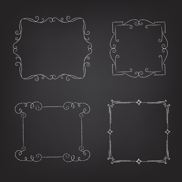 set of frames drawn with chalk