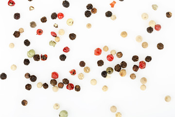 peppercorns on white