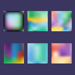 Set of Hologram bright colorful backgrounds
